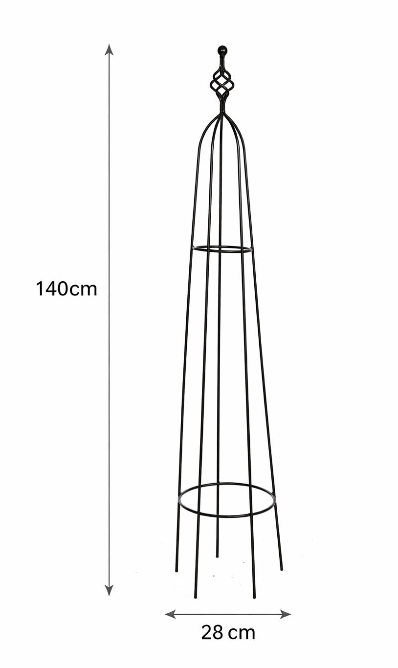 Premium Metal Garden Obelisk 140cm Plant Support Frame for Garden Beds and Borders