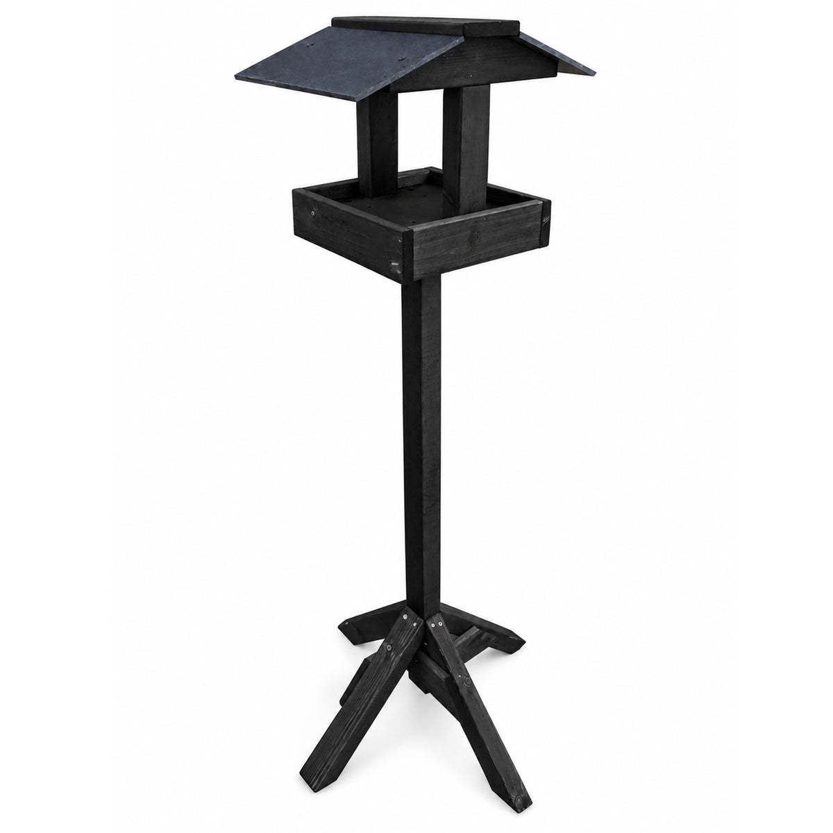 Wooden Garden Bird Table – Sturdy Freestanding Bird Feeder Coverdale Black Design