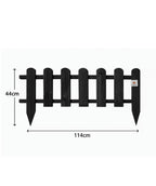 Low Black Garden Edging Fence Decorative Timber Picket Border for Lawns Paths & Flower Beds