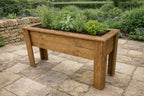 Wooden Raised Herb Planter Boxes - Outdoor Rectangular Garden Planter for Flowers and Vegetables Fully Assembled