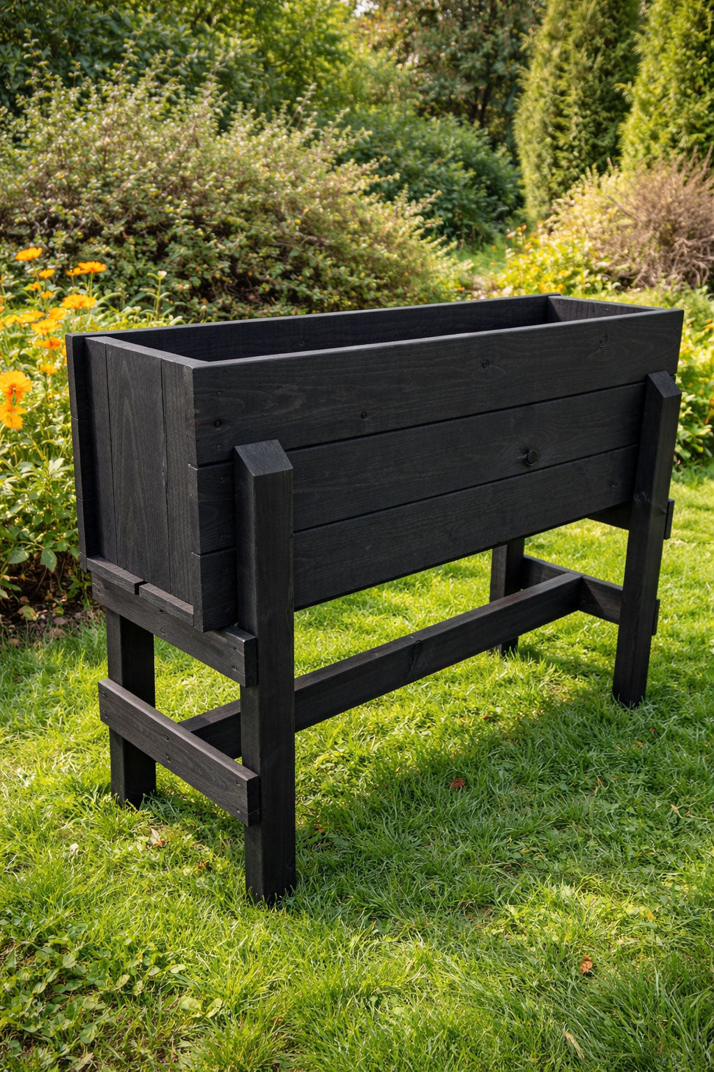 Elevated Wooden Planter Box Stand Large Raised Garden Bed for Growing Vegetables Herbs Flowers Outdoor Planter