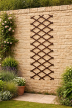 Black Expandable Garden Adjustable Trellis - Wooden Lattice for Climbing Plants & Vegetables