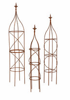 Metal Garden Obelisk with Rust Finish – Heavy Duty Steel Frame for Climbing Plants 3 Sizes