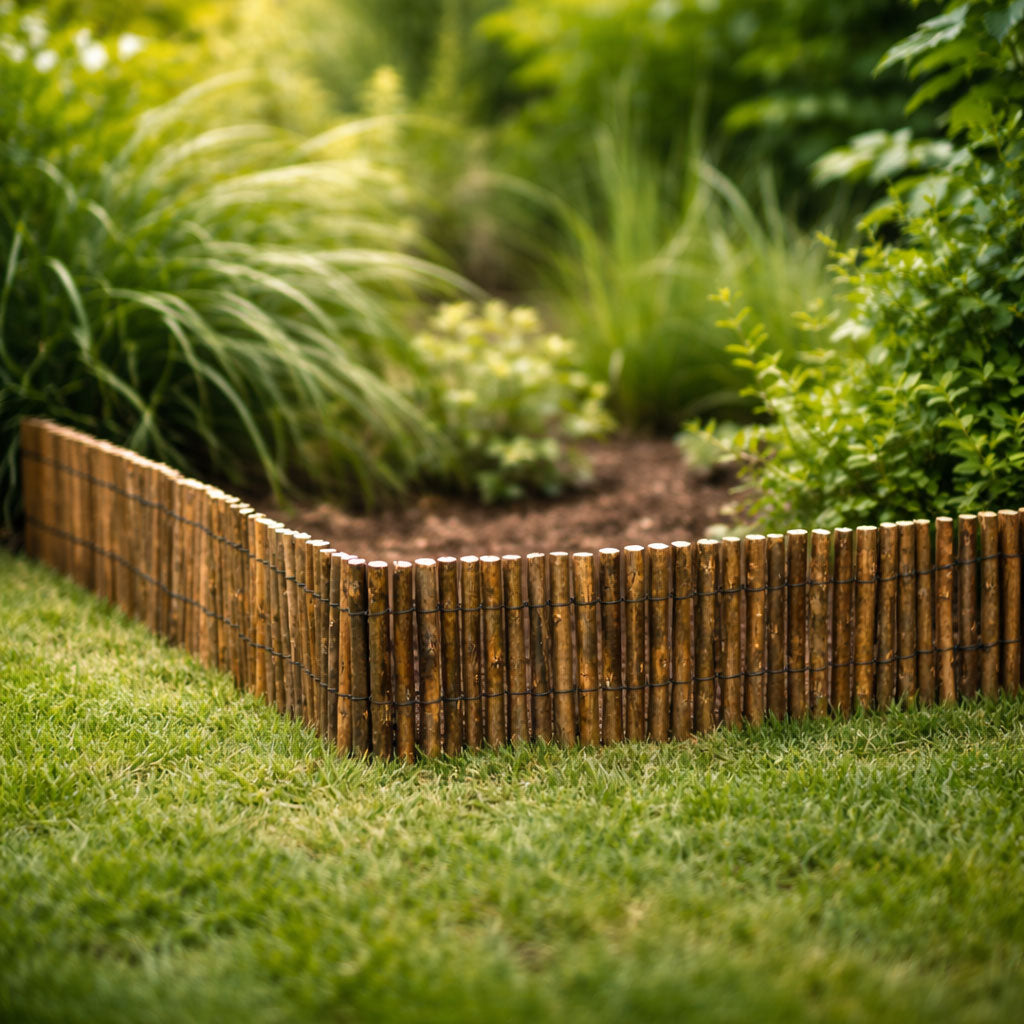 Flexible Willow Garden Edging 100cm x 30cm - Rustic Natural Garden Border for Flower Beds and Lawn Edges