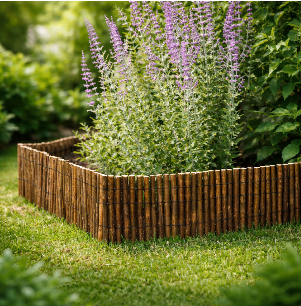 Flexible Willow Garden Edging 100cm x 30cm - Rustic Natural Garden Border for Flower Beds and Lawn Edges