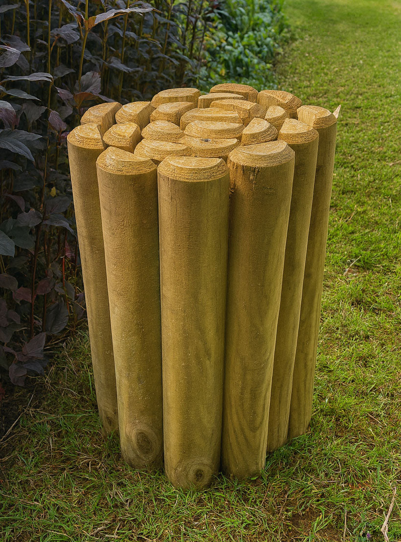 Heavy-Duty 70mm Half-Round Timber Log Roll – Flexible Garden Border & Lawn Edging