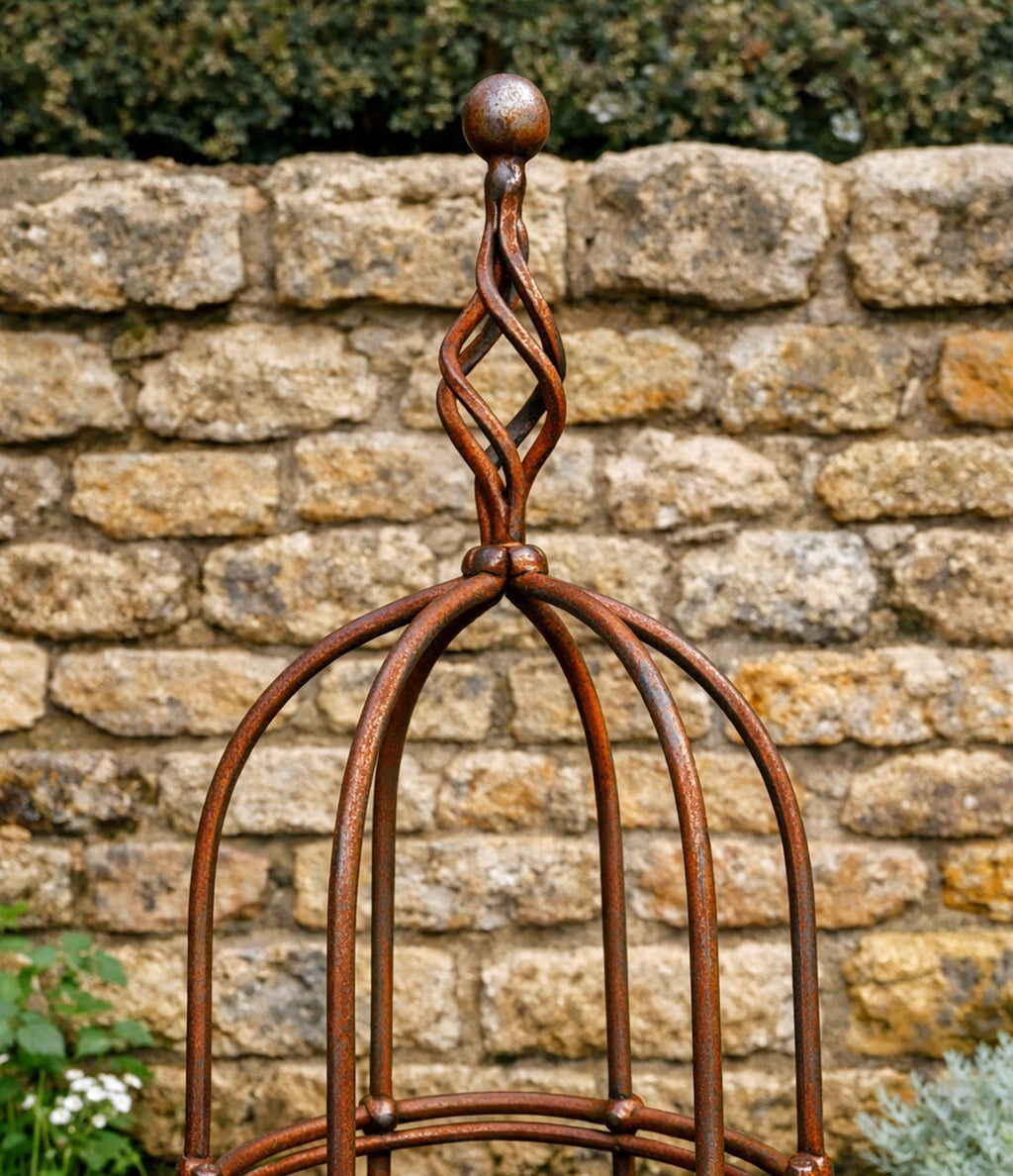 Garden Obelisk for Climbing Plants & Roses - Rustic Solid Steel Plant Support