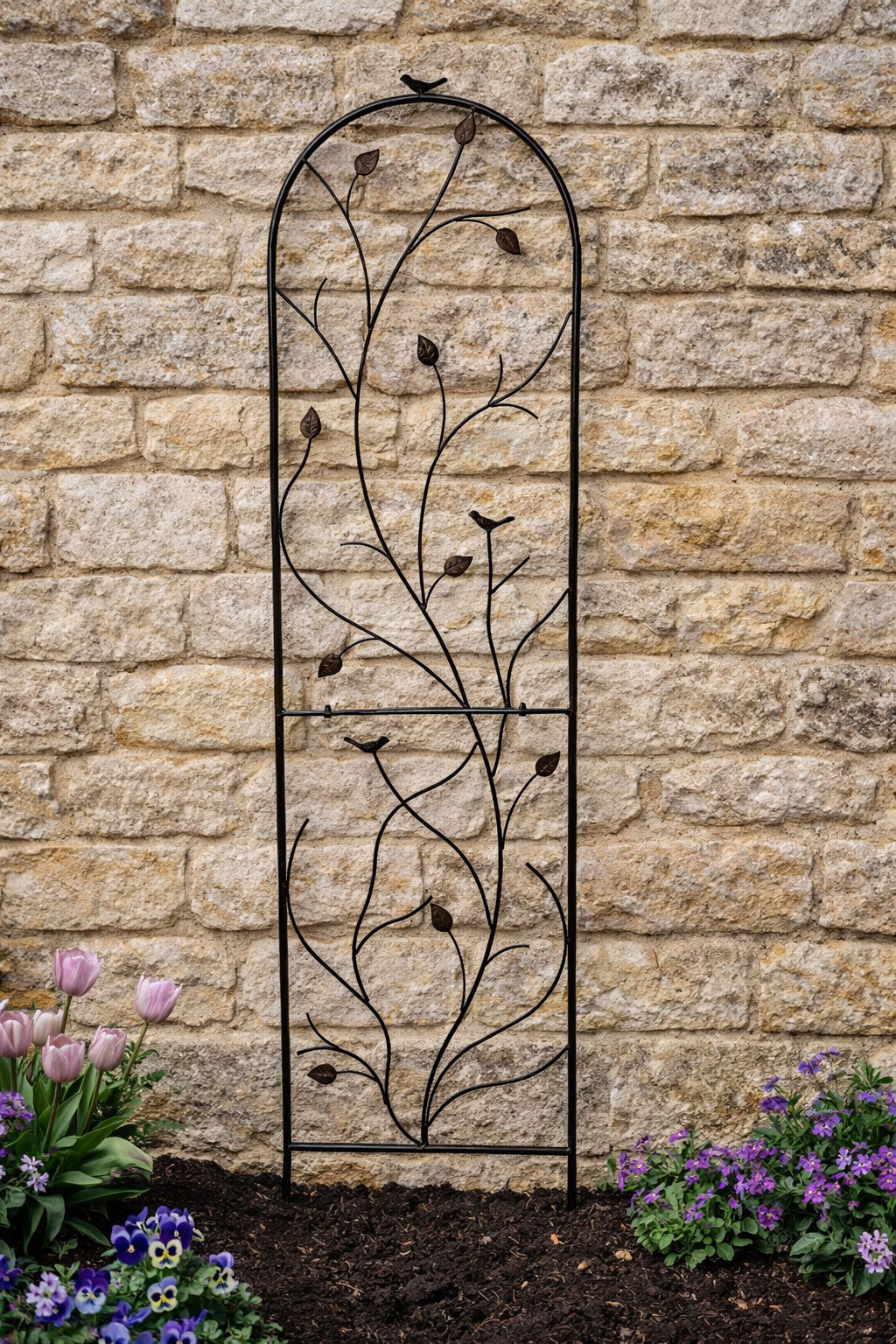 Decorative Metal Garden Trellis for Climbing Plants - Outdoor Wall Support