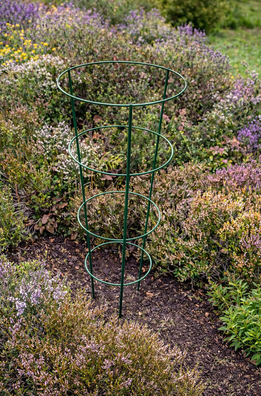 Green Metal Conical Plant Supports - Outdoor Garden Plant Support Cages Set of 2