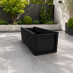 Black Decking Wooden Garden Troughs – Handmade Planter Boxes for Outdoor Flowers Herbs Vegetables Shrubs