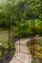Metal Garden Arch Gate with Opening Gates - Garden Entrance