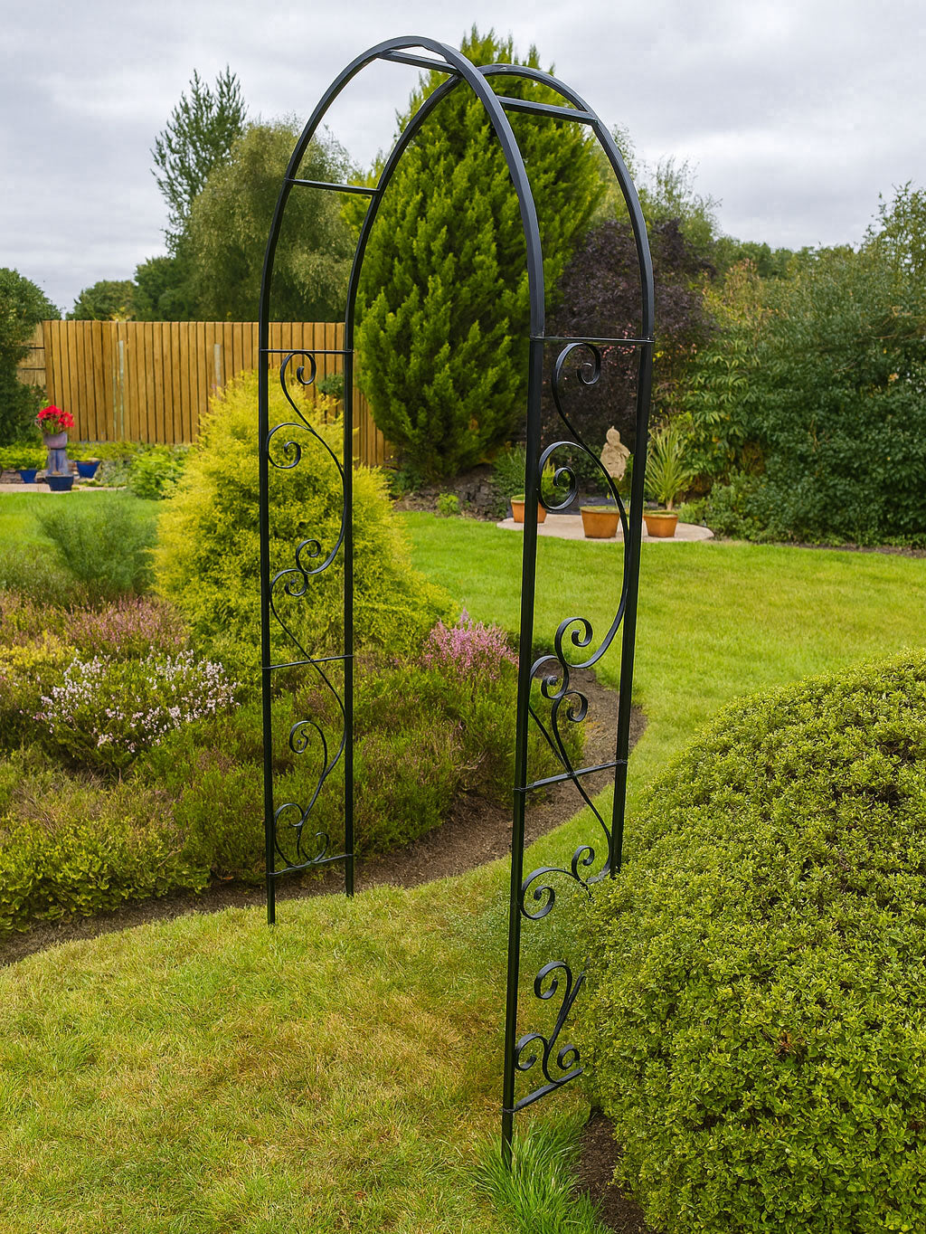 Heavy-Duty Square-Section Steel Archway for Climbing Plants (240cm High)