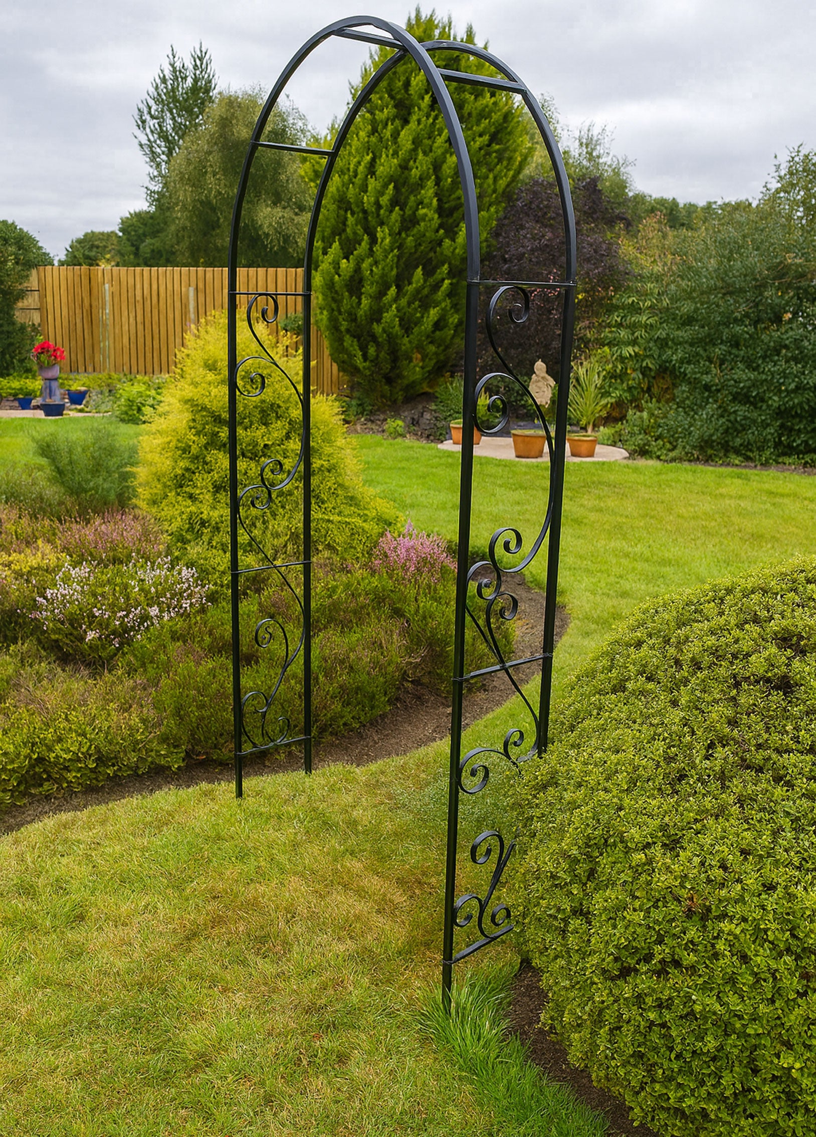 Heavy-Duty Square-Section Steel Archway for Climbing Plants (240cm High)