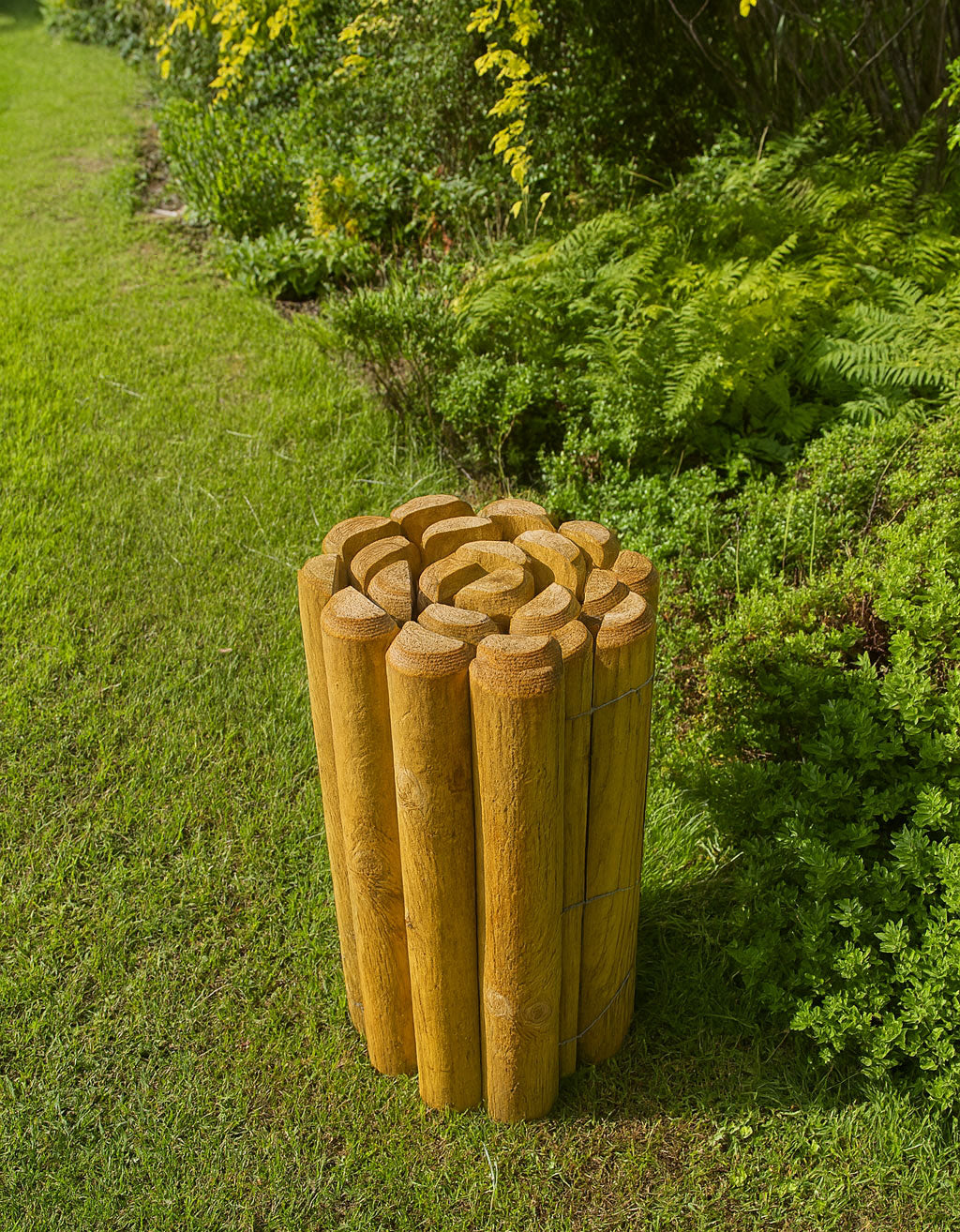 Log Boder Heavy-Duty 70mm Half-Round Timber Log Roll – Flexible Garden Border ...