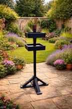 Heavy Duty Wooden Bird Feeding Station with 2 Tables & 4 Hooks 150cm Garden Bird Table Freestanding