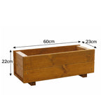 Timber Garden Planters - Pair of 60cm Rectangular Trough Boxes