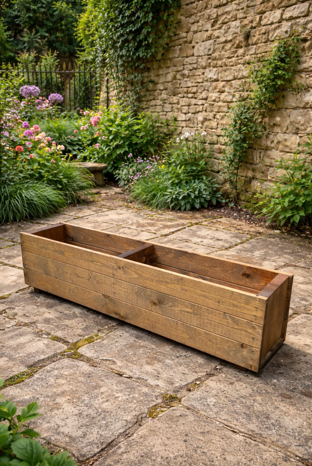 Rectangular Wooden Trough Planters Supplied in 4 Sizes Heavy Duty Garden Containers