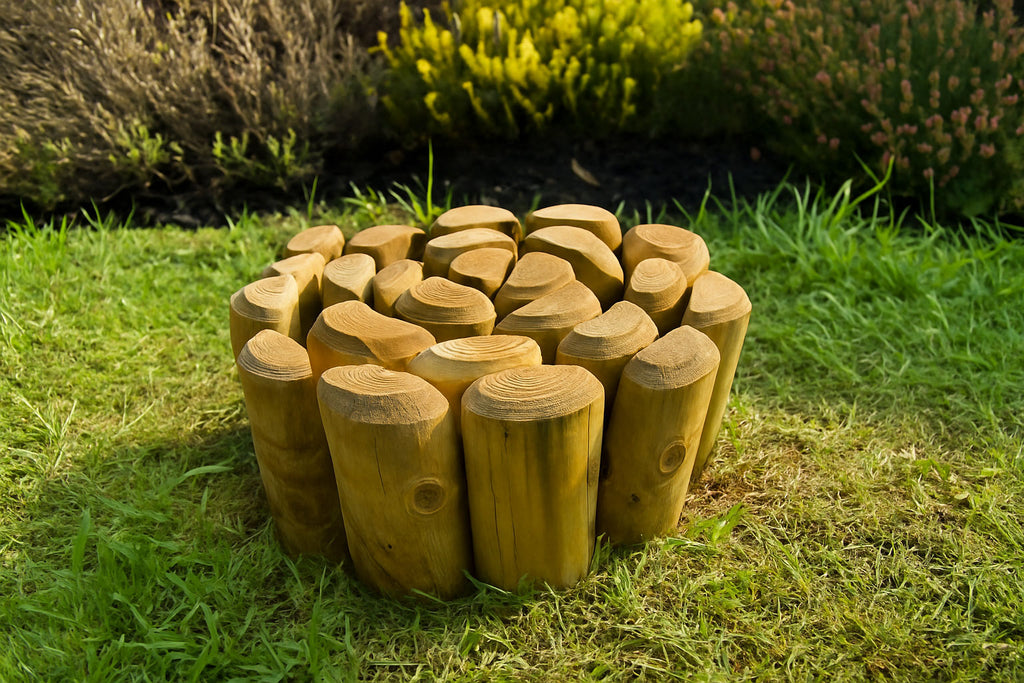 Heavy-Duty 70mm Half-Round Timber Log Roll – Flexible Garden Border & Lawn Edging