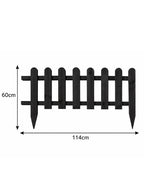 Low Black Garden Edging Fence Decorative Timber Picket Border for Lawns Paths & Flower Beds