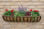 Extra Large Twin Pack Wall Trough Planter Boxes for Patio and Garden Walls - Wall Mounted Plant Containers