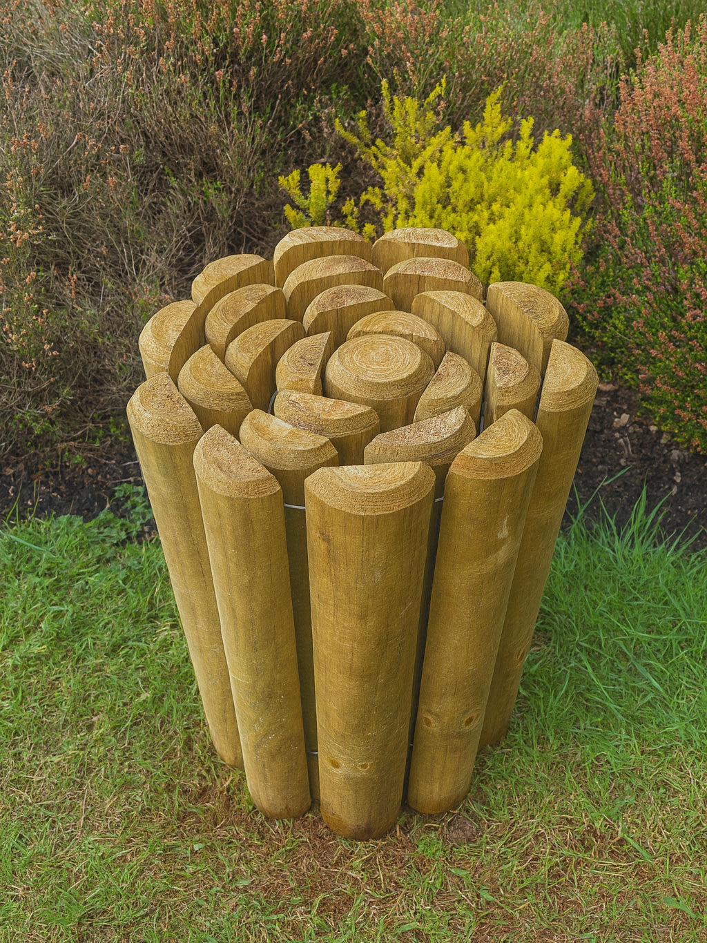 Heavy-Duty 70mm Half-Round Timber Log Roll – Flexible Garden Border & Lawn Edging