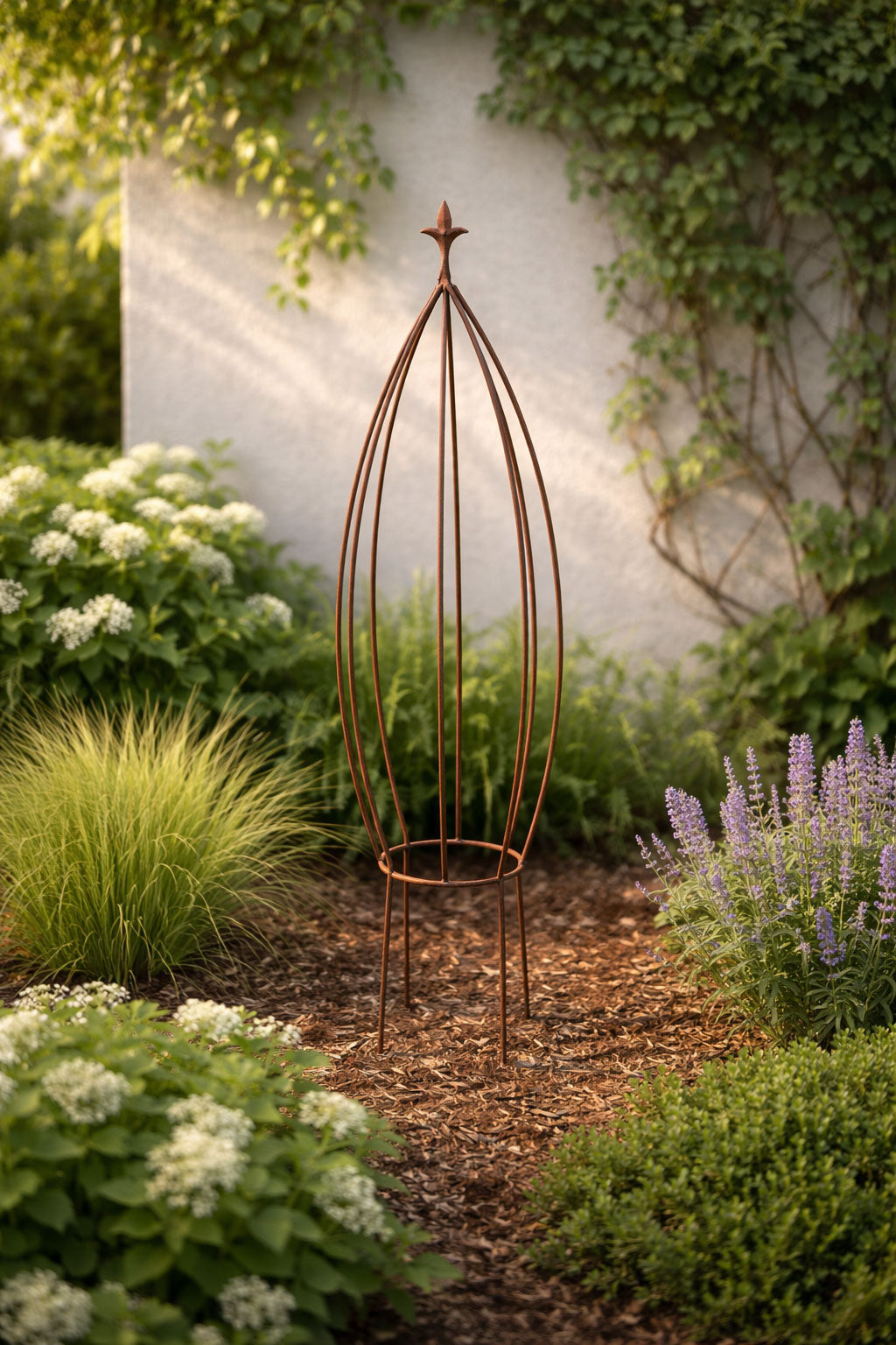 Premium Steel Garden Structure with Natural Rust Finish for Vertical Plant Growth