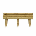 Horizontal Garden Wooden Log Edging Timber Border Fence Panels 3 Sizes