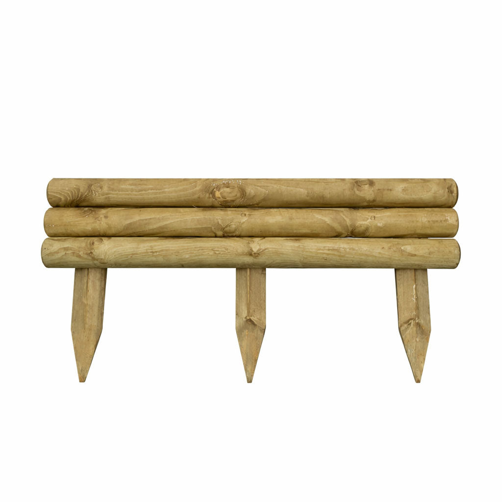 Horizontal Garden Wooden Log Edging Timber Border Fence Panels 3 Sizes
