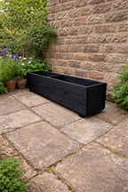 Handcrafted Timber Patio Planters - Modern Black Outdoor Wooden Box Containers