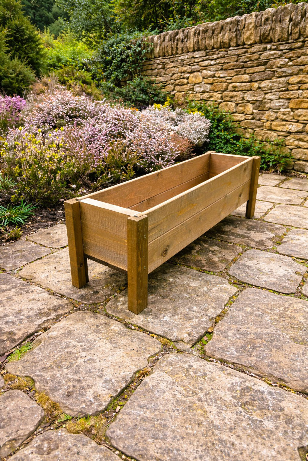 Raised Wooden Planter Boxes Fully Assembled Outdoor Herb & Flower Containers