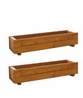 Handmade Wooden Garden Planter Boxes - Pair of 90cmn Outdoor Troughs