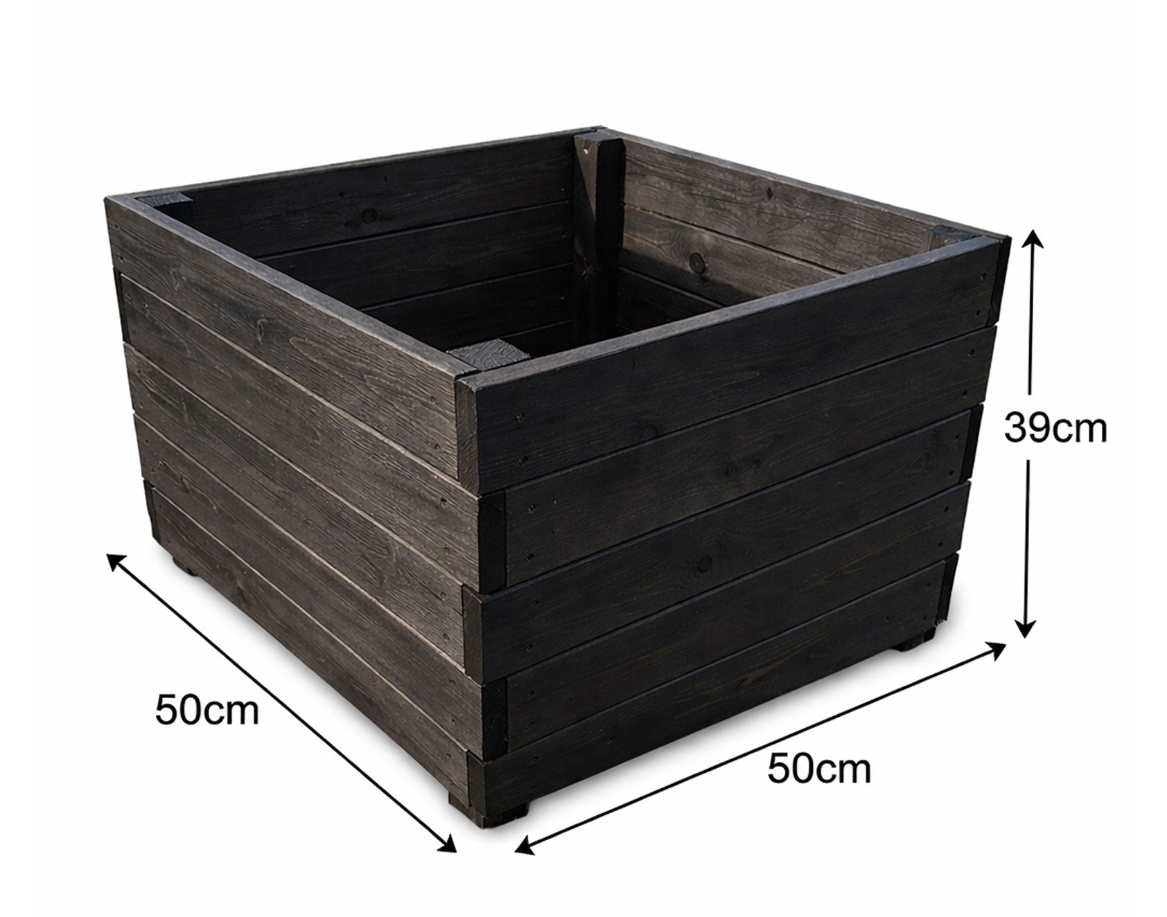 Heavy Duty Square Black Planter for Garden Plants & Flowers Black