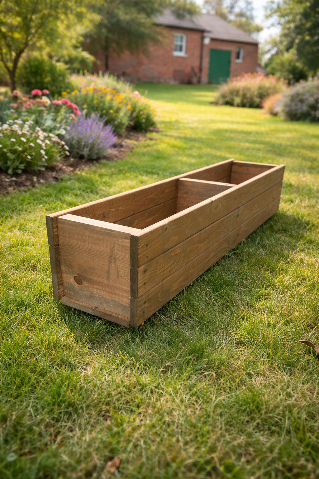 Wooden Garden Planters Heavy Duty Handmade Trough Planters for Flowers and Shrubs - Available in 5 Sizes