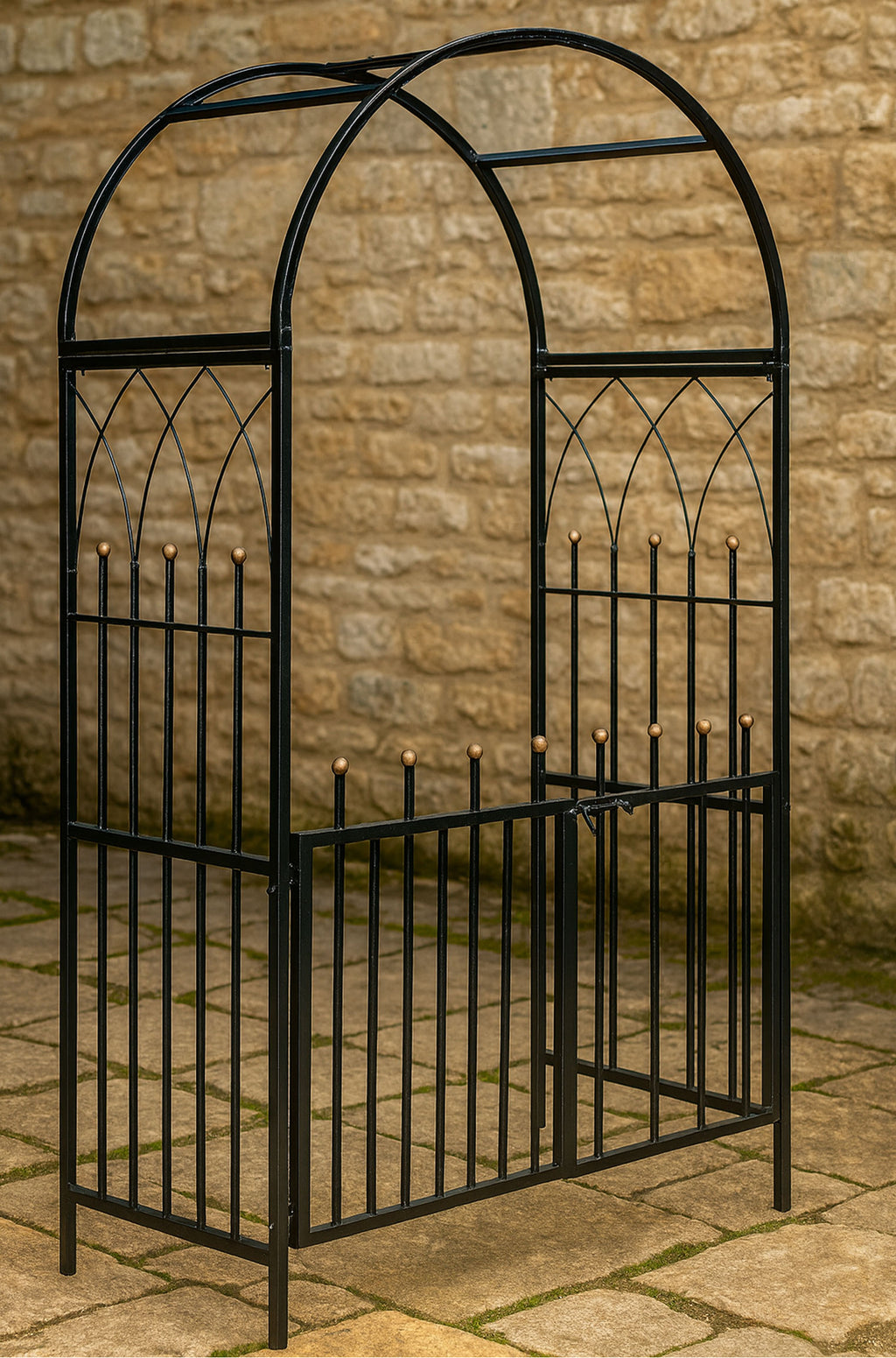 Premium Metal Garden Arch with Optional - Gates Arbour for Pathways & Entrances