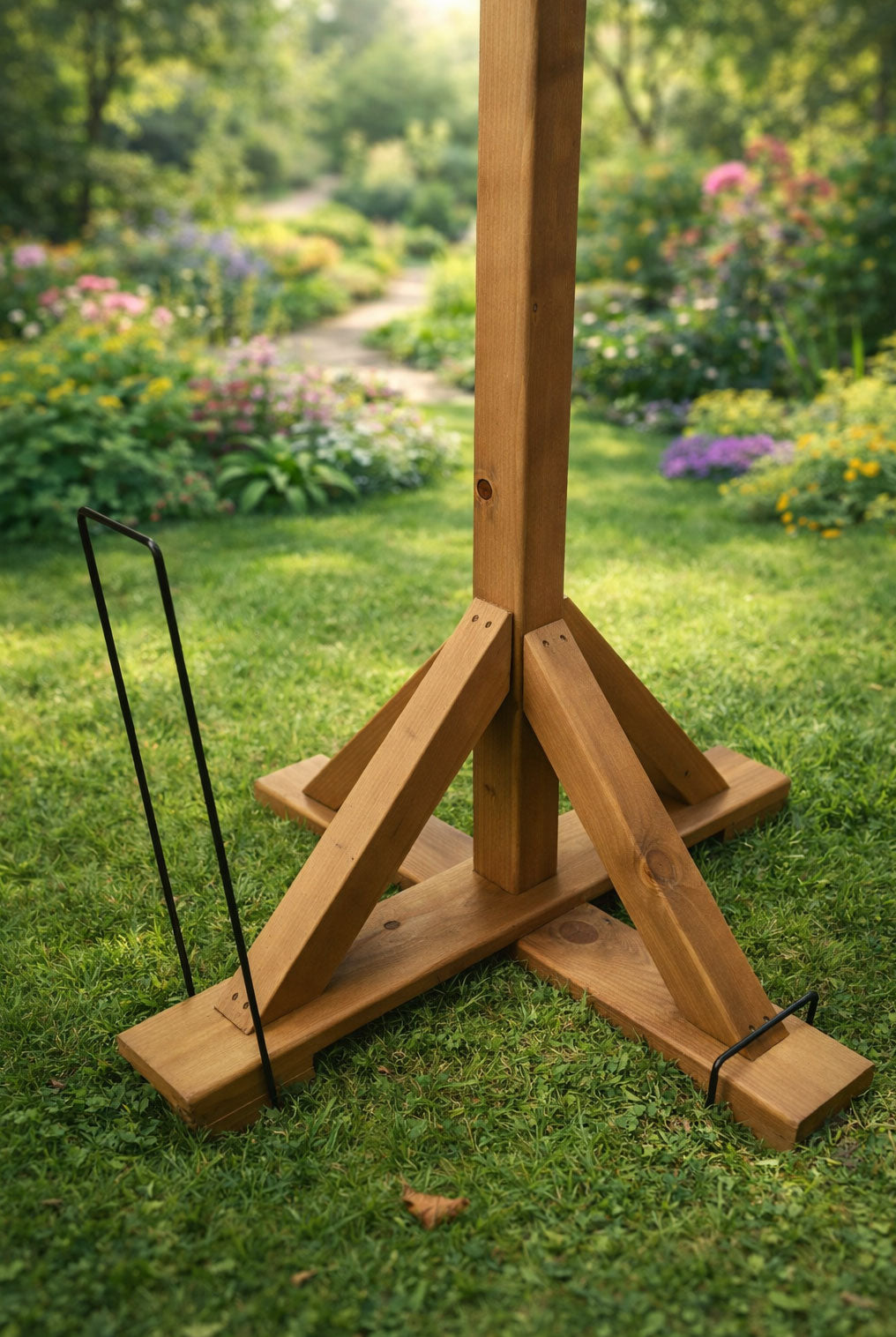 Heavy Duty Garden Stabiliser Pegs for Bird Tables - Metal Ground Anchor Stakes 4 Pack