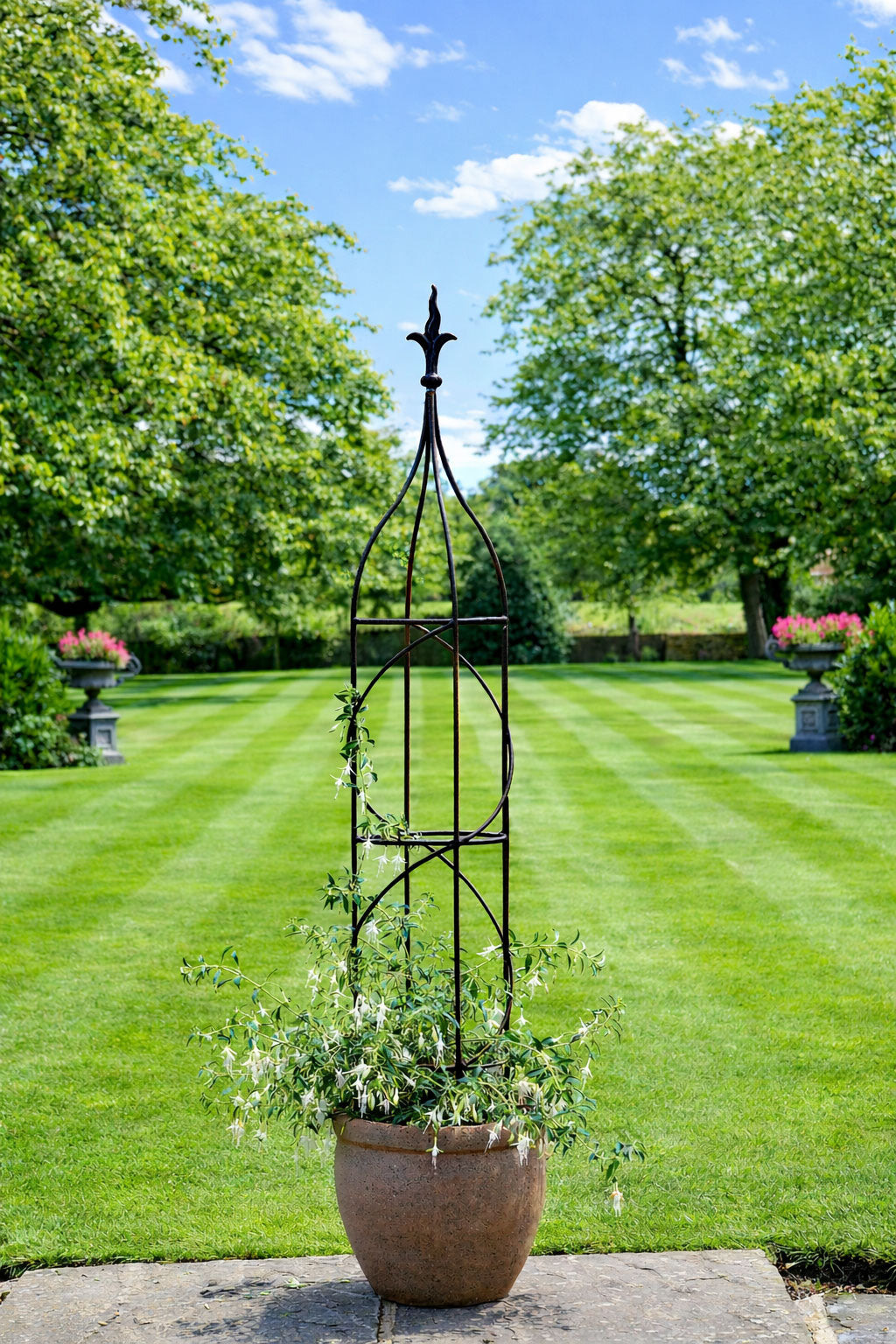 Premium Heavy Duty Steel Garden Obelisk Metal Plant Support for Climbing Plants - 3 Sizes