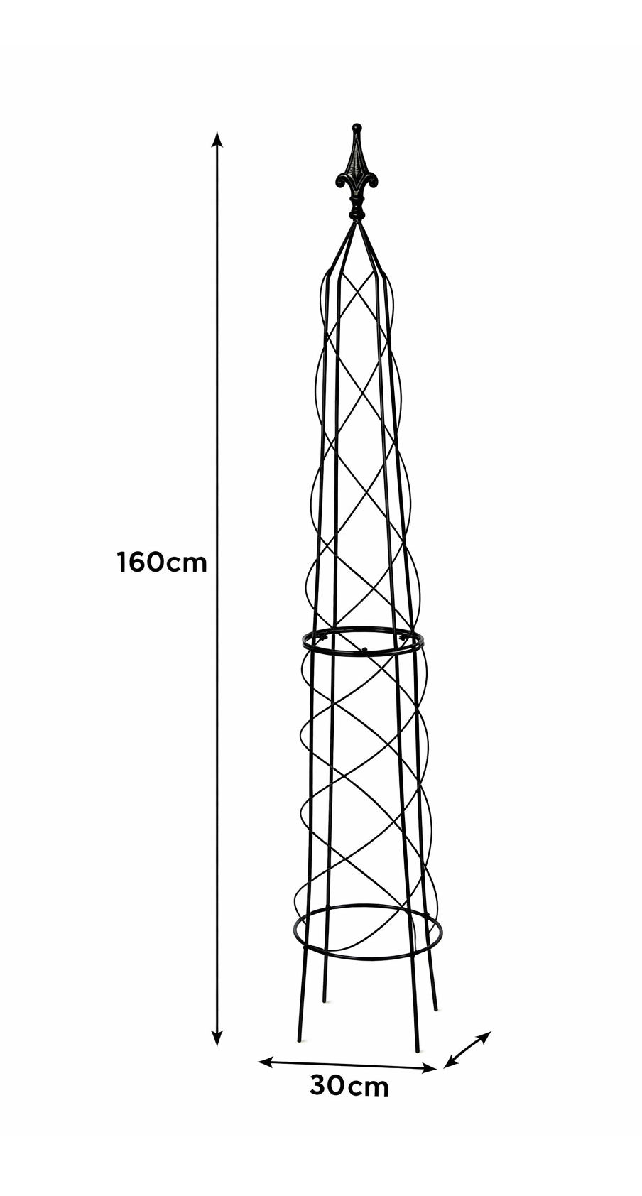 Garden Obelisk Trellis Plant Support - Metal Climbing Frame for Roses & Climbing Plants 200cm, 160cm & 120cm Sizes