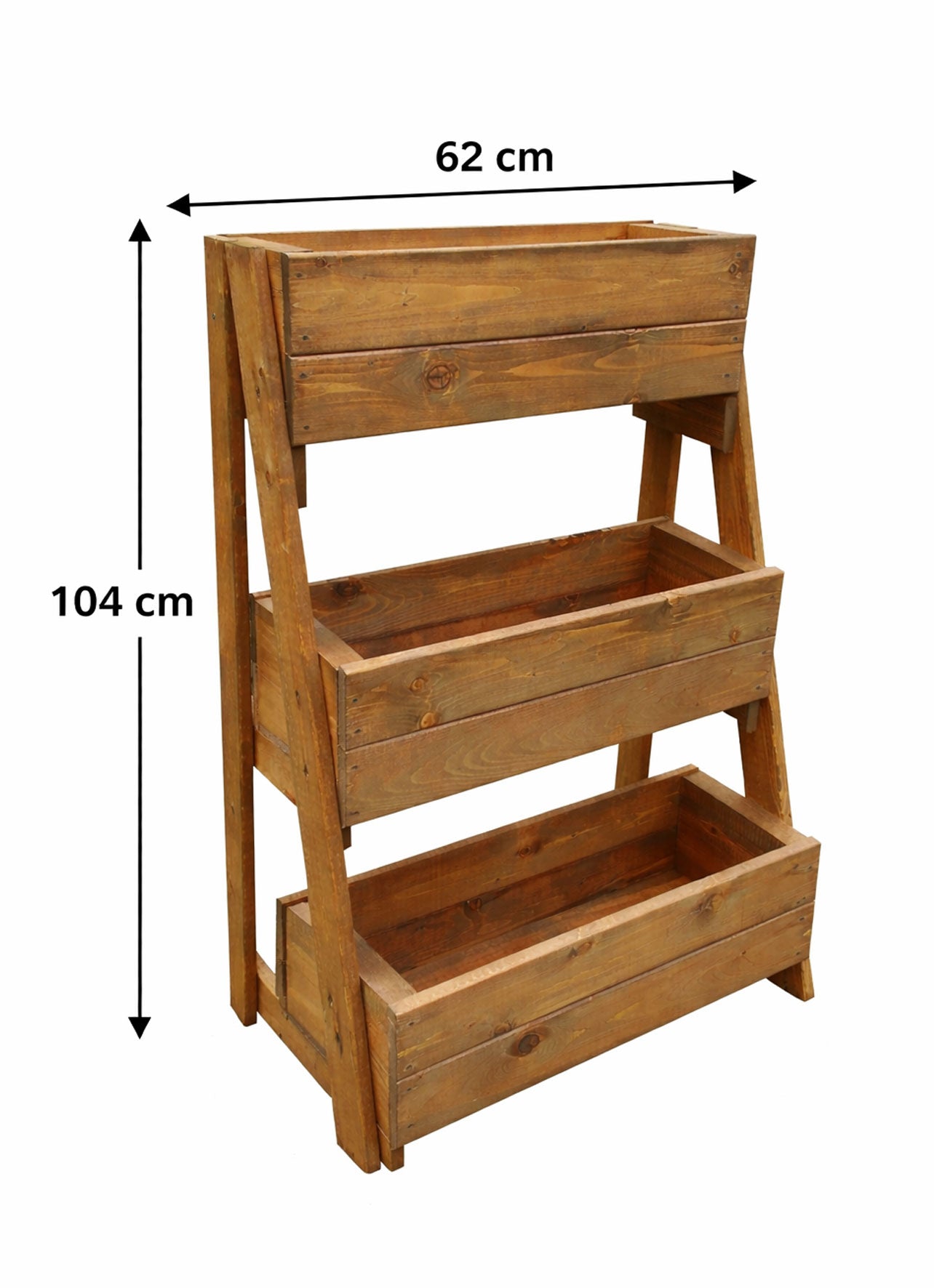 Handcrafted Tiered Wooden Garden Planter - Ideal for Strawberries, Herbs & Flowers