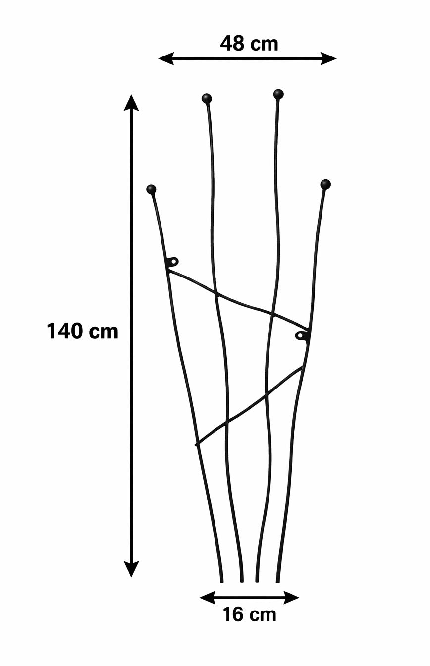 Metal Garden Trellis for Climbing Plants - Strong Steel Wall Support - Black or Rust