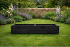 Modern Black Wooden Garden Trough Planter 120cm - Heavy Duty Rectangular Outdoor Plant Container for Patios