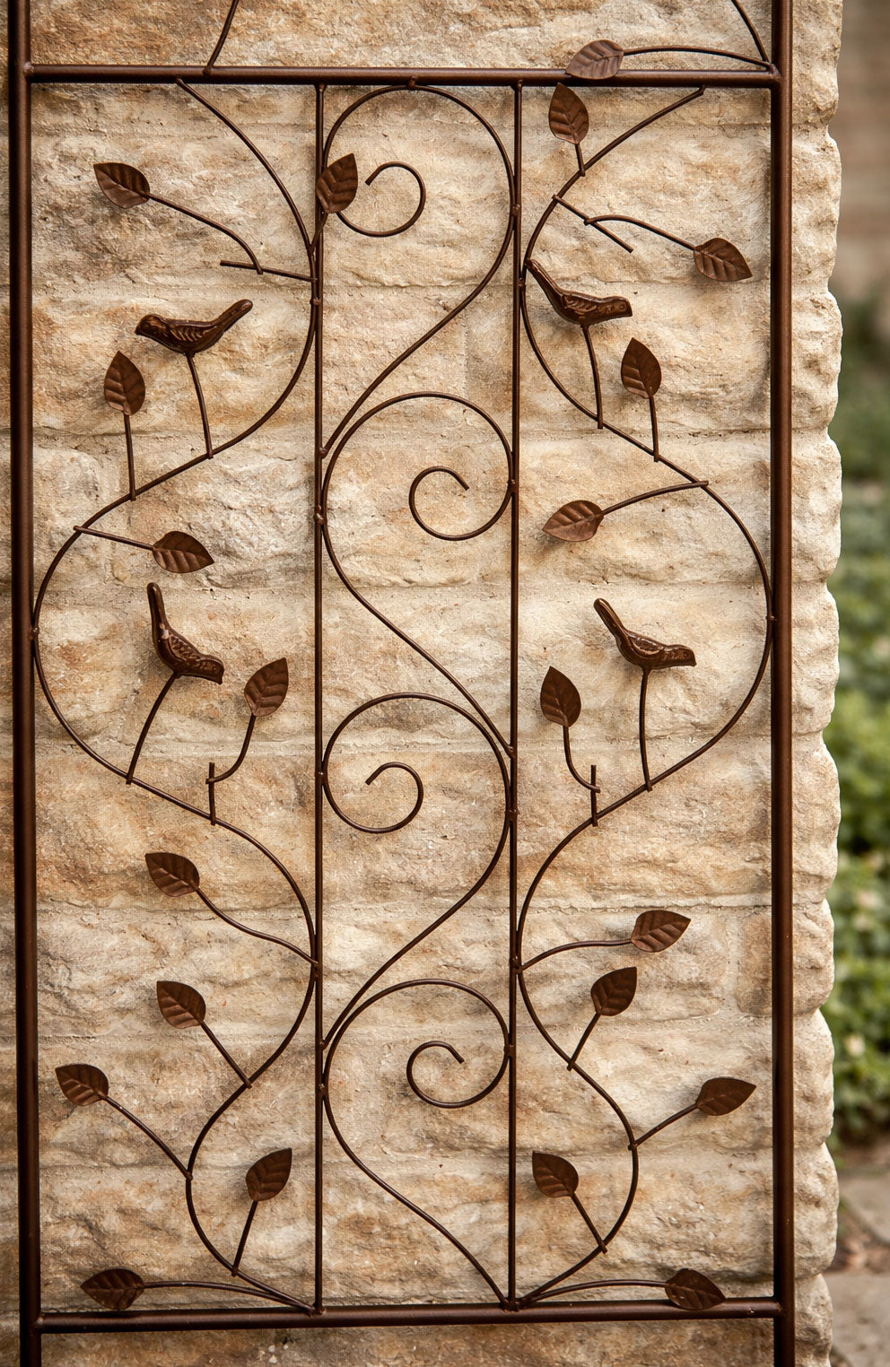 Garden Trellis Panel Vintage Rust Coating for Climbing Plants