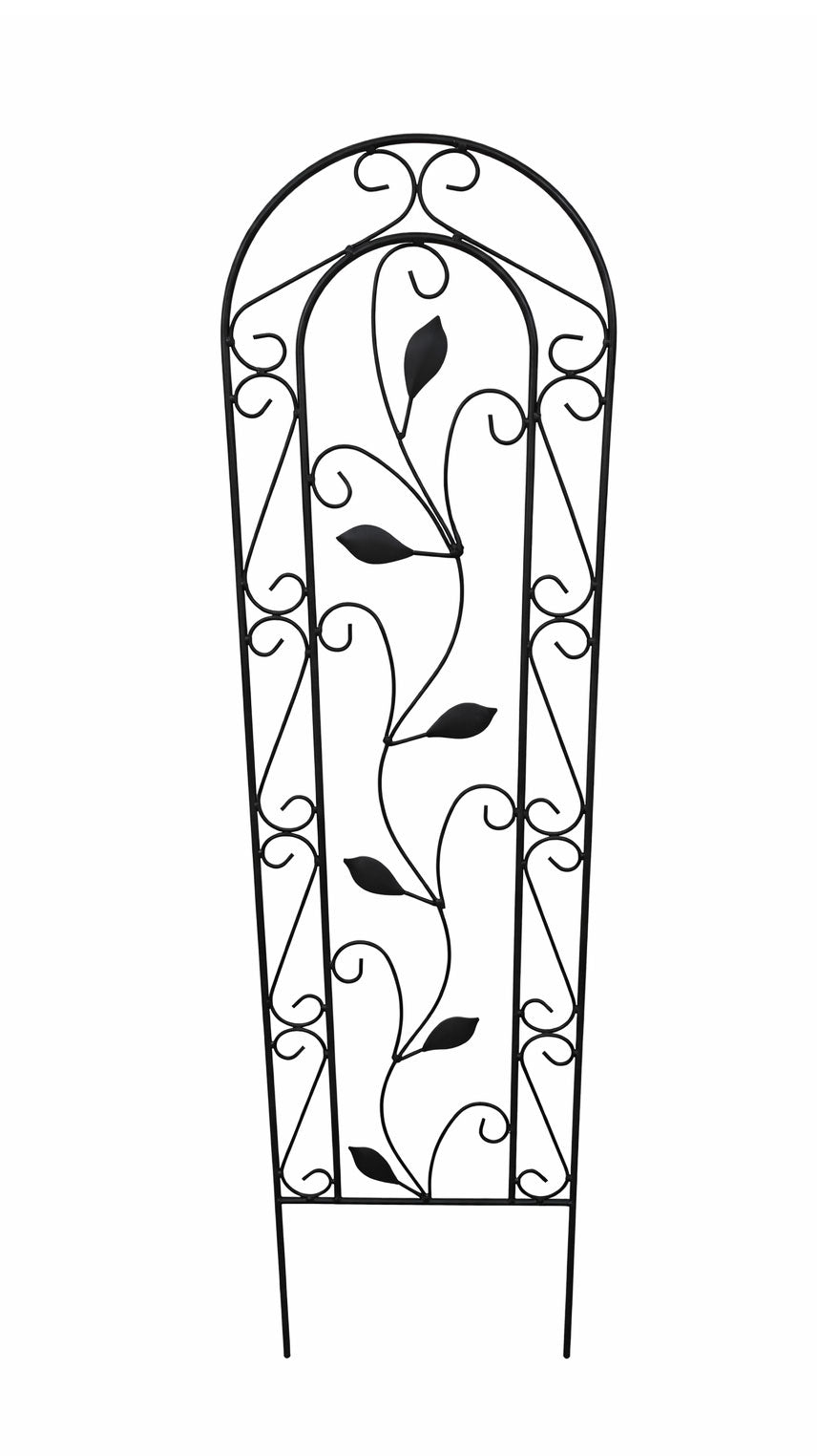 Outdoor Metal Garden Trellis Steel Climbing Plant Support Decorative Leaf & Scroll Pattern