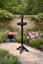 Wooden Bird Table Feeding Stand with Four Hooks Large Garden Bird Feeder Station for Patio Outdoor