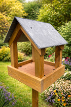Large Garden Bird Table with Stand - Wooden Outdoor Bird Feeding Platform