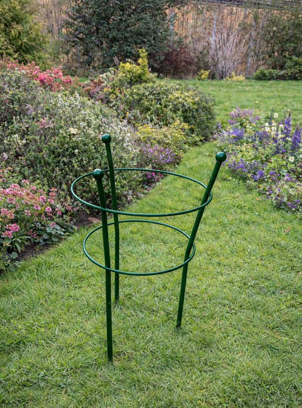 Plant Support Flower Ring – Green Steel Support for Peonies and Flowers