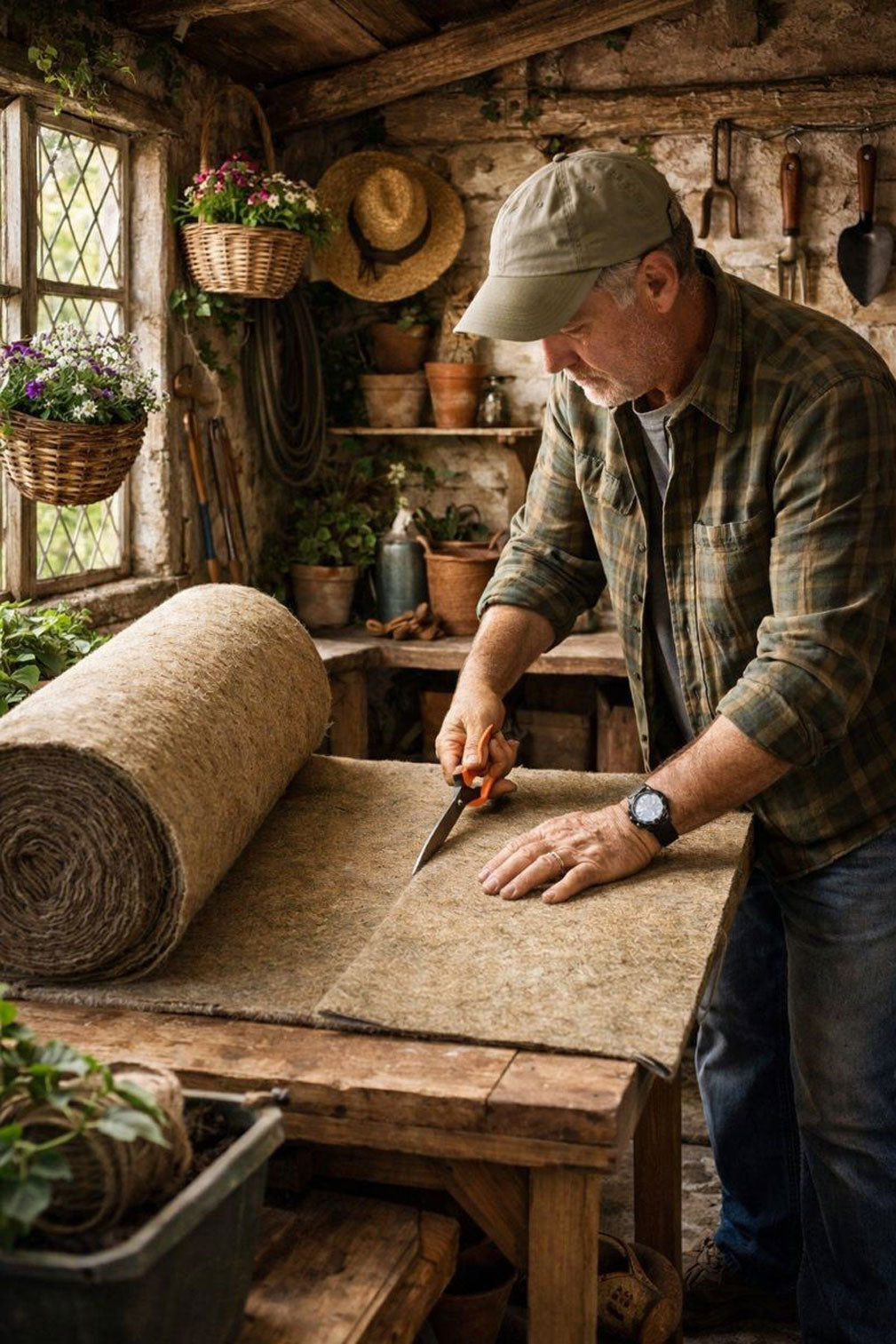 Natural Planter Liner Roll 60cm for Plant Baskets & Wall Troughs - 10 Length Options