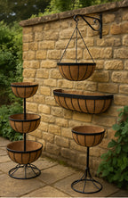 Matching Garden Wall Trough Window Boxes - Hanging Baskets & Raised Metal Patio Planters