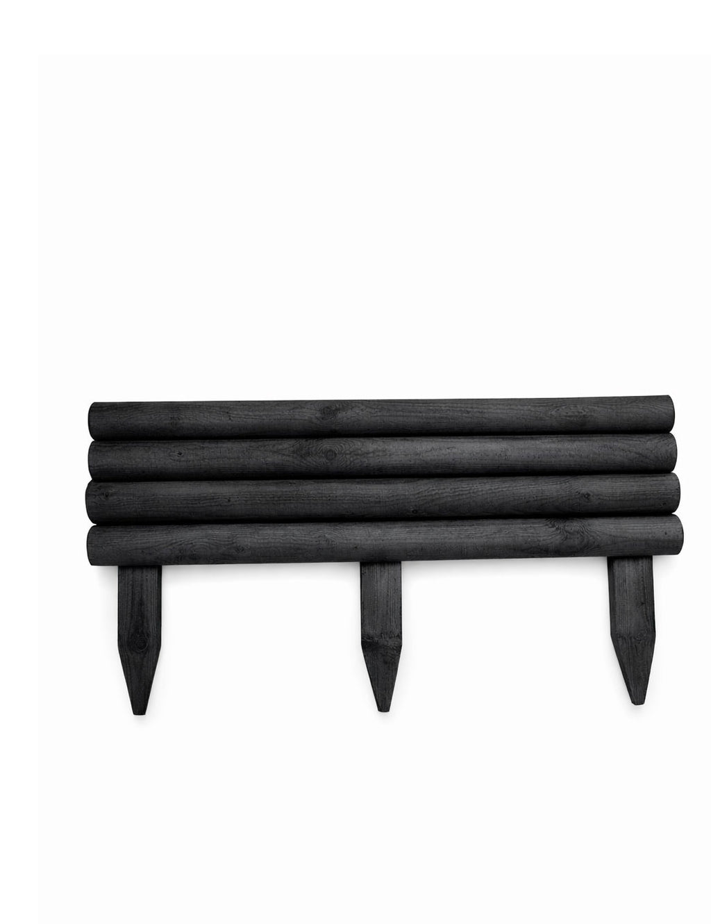 Wooden Black Log Garden Border Horizontal Lawn Edging Fence Border Panels