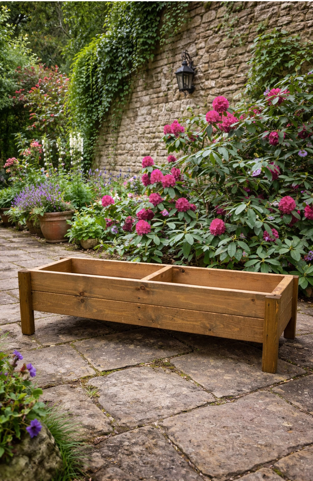 Raised Wooden Planter Boxes Fully Assembled Outdoor Herb & Flower Containers