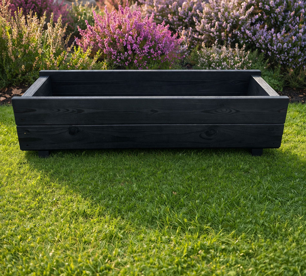 Outdoor Planter Boxes Wooden - Handcrafted Trough Planters Perfect for Flowers and Herbs